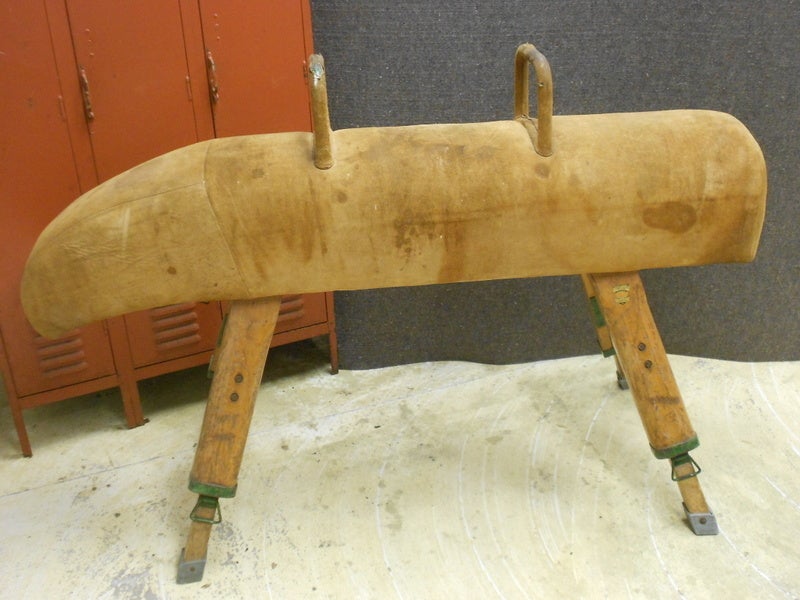 Antique Leather Suede Gymnastics Pommel Horse at 1stDibs antique