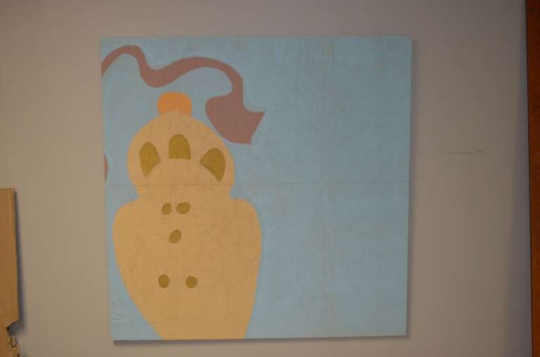 MidCentury Children's Theater Handpainted Canvas, Stage Backdrop 2 at 1stDibs