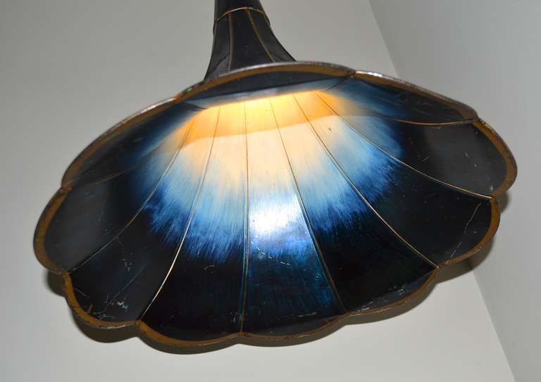 Early 20th century Gramophone Horn as Pendant Light 1