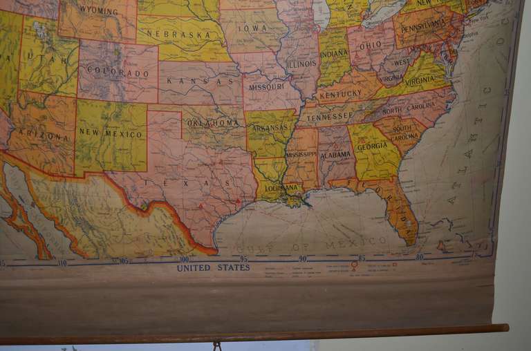 Canvas Mid-century School Map of United States, 1950 edition