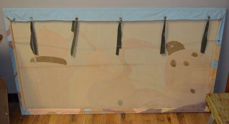 Mid-Century Children's Theater Stage Backdrop, hand painted on canvas: #1 3