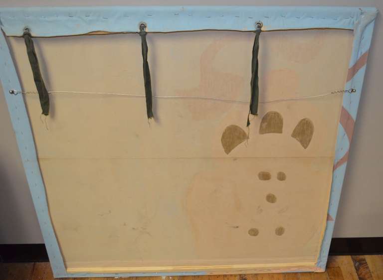 Mid-Century Children's Theater Hand-painted Canvas, Stage Backdrop: #2 1
