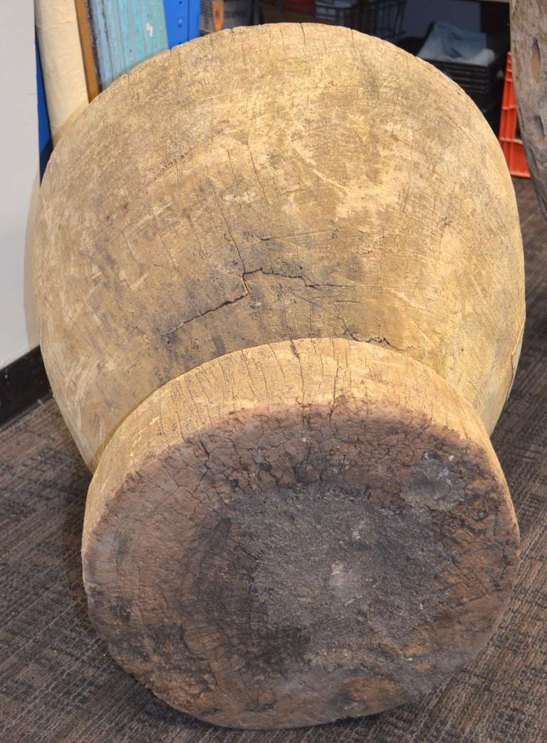 Primitive, HandHewn Wooden Corn Grinder Mortero from Mexico, late