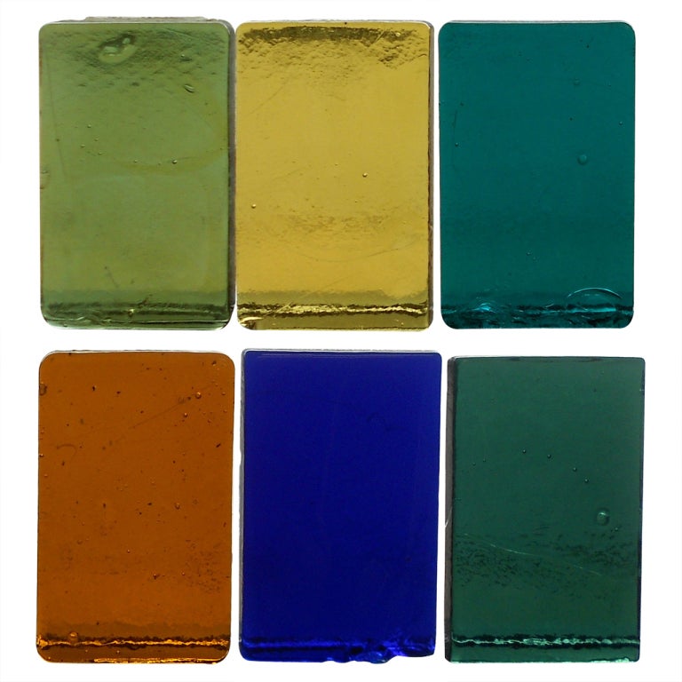 Art Glass Blocks, Set of 6 garden, porch, window or tabletop at 1stDibs