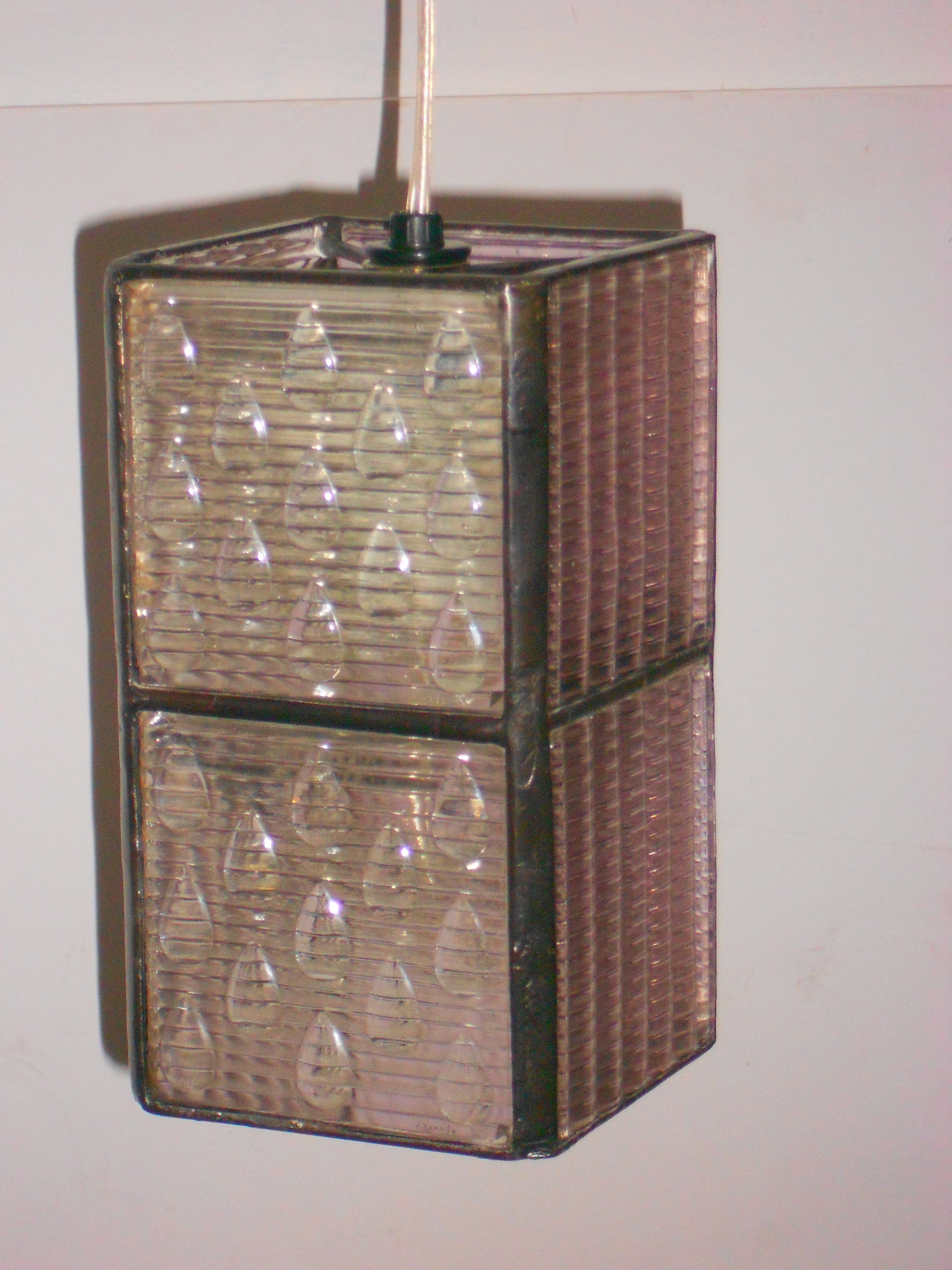 Luxfer Tile Pendant Light For Sale