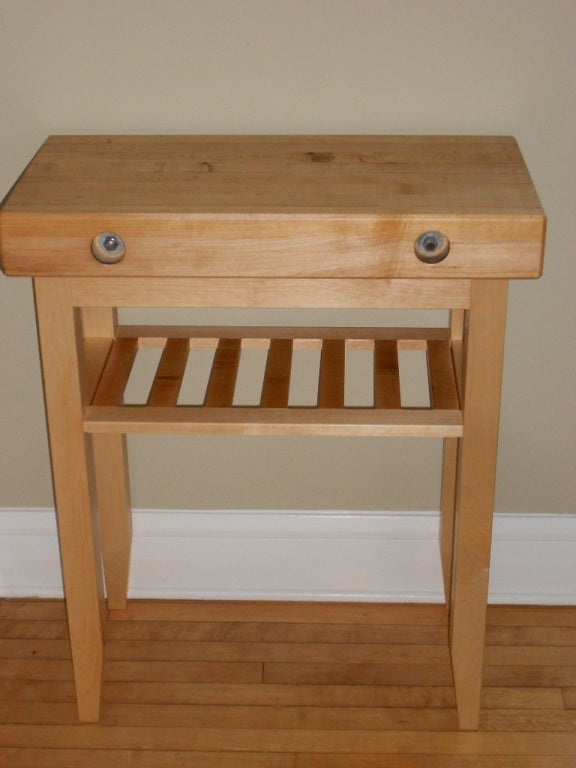 Bar Cart with Maple Top from Flooring of Closed GM Factory