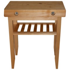 Bar Cart with Maple Top from Flooring of Closed GM Factory