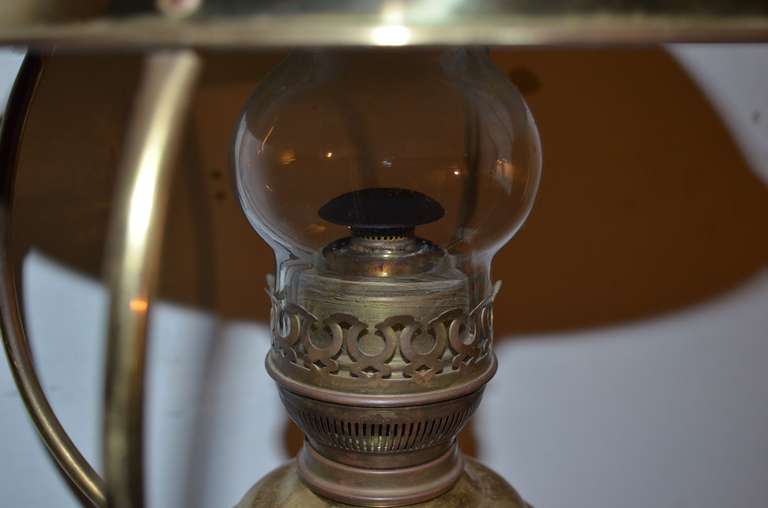 Mid-century, Hanging Copper Lantern Illuminated by Lamp Oil 1