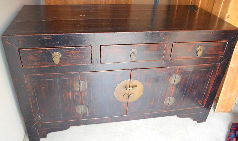 Early Asian Chest with brass closure.