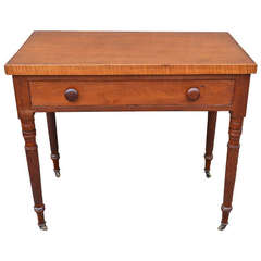 Antique Sheraton Table with tiger maple surround and Pineapple Turnings