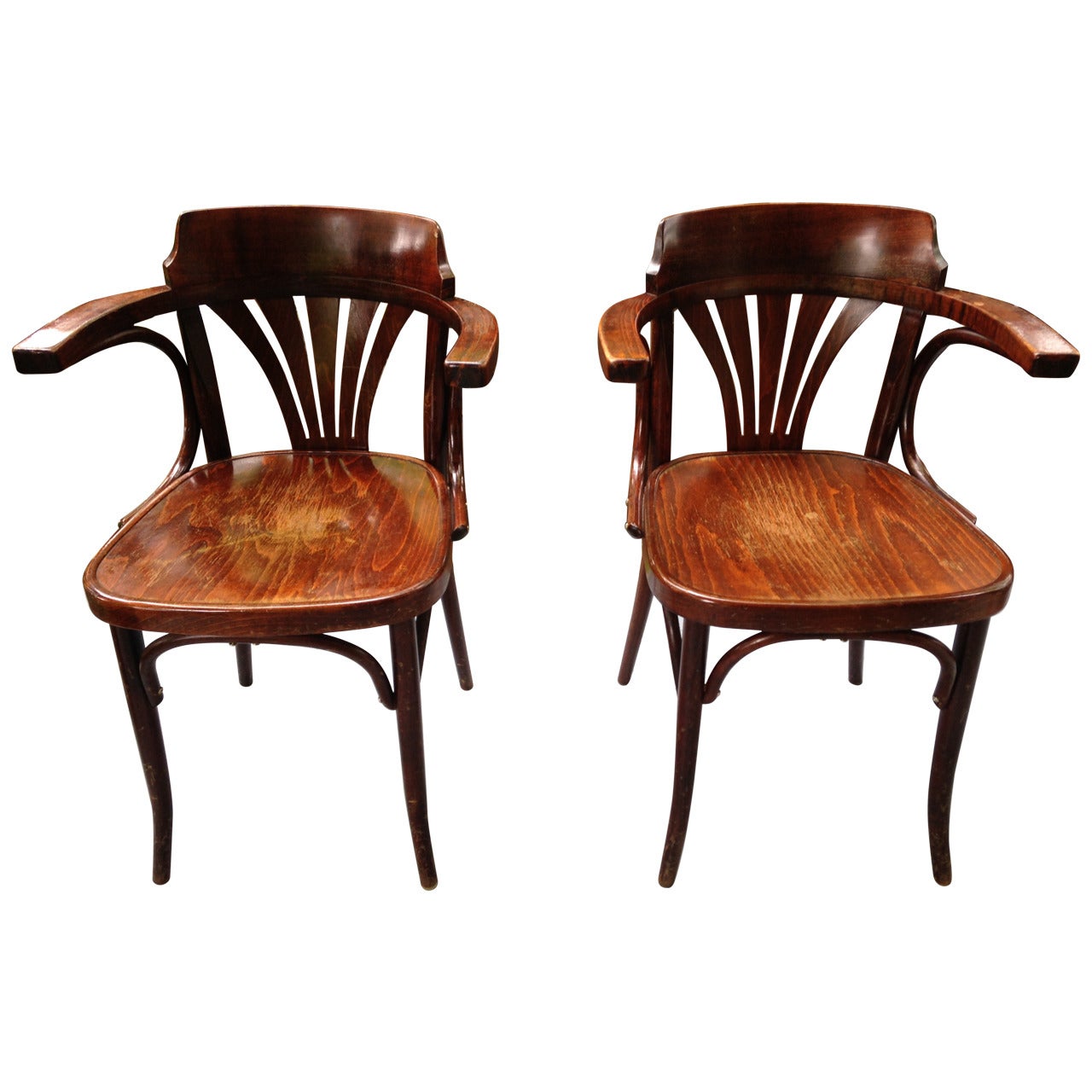 Pair of Thonet, Vienna-style Bentwood Dining Chairs ( 12 chairs available )