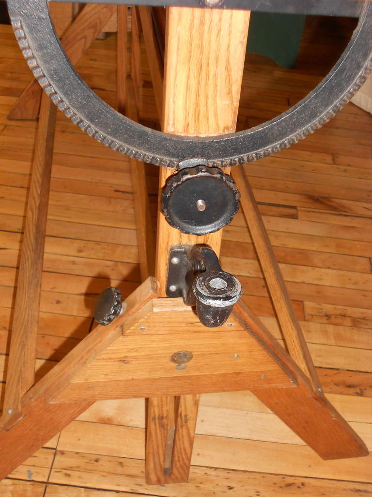 American Drafting Table of Oak and Pine with Scale.