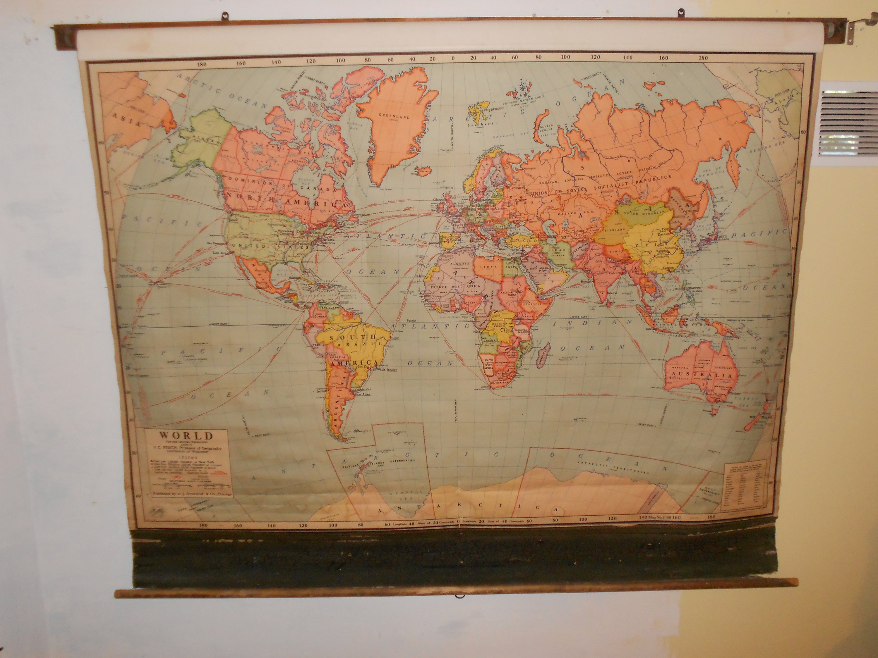 School Map of The World, 1944 edition.