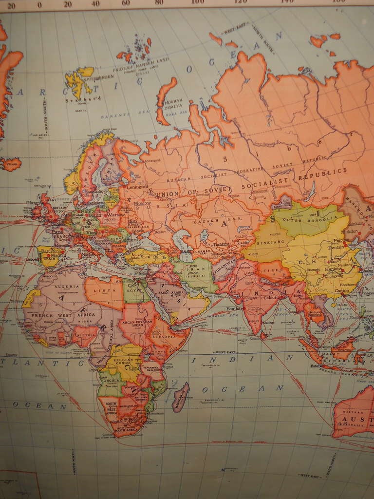 School Map of The World, 1944 edition. 1