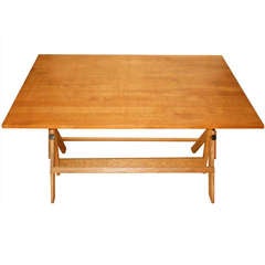 Drafting Table of Oak and Pine with Scale.