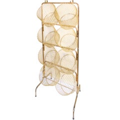 Mid Century Shop Storage Rack with Eight Baskets