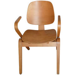 Mid-Century Modern Armchair with Shaped Plywood Seat and Back