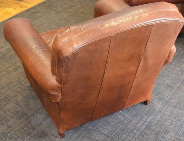 Leather Club Chair, Pair Available In Good Condition In Madison, WI
