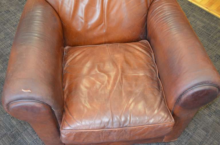 20th Century Leather Club Chair, Pair Available