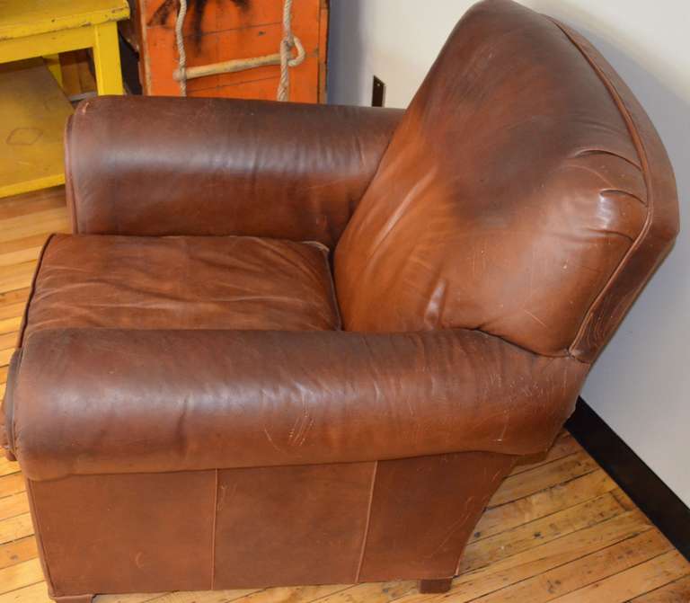 Leather Club Chair, Pair Available 1