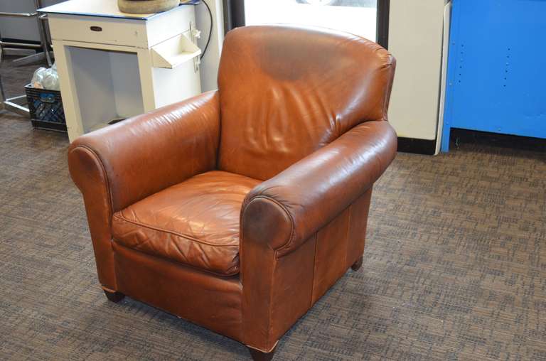 American Leather Club Chair, Pair Available