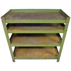 Industrial Steel Cart with Four Shelves