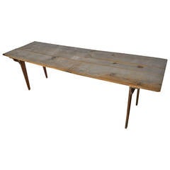 Primtive Hand-Crafted Wooden Plank Folding Table