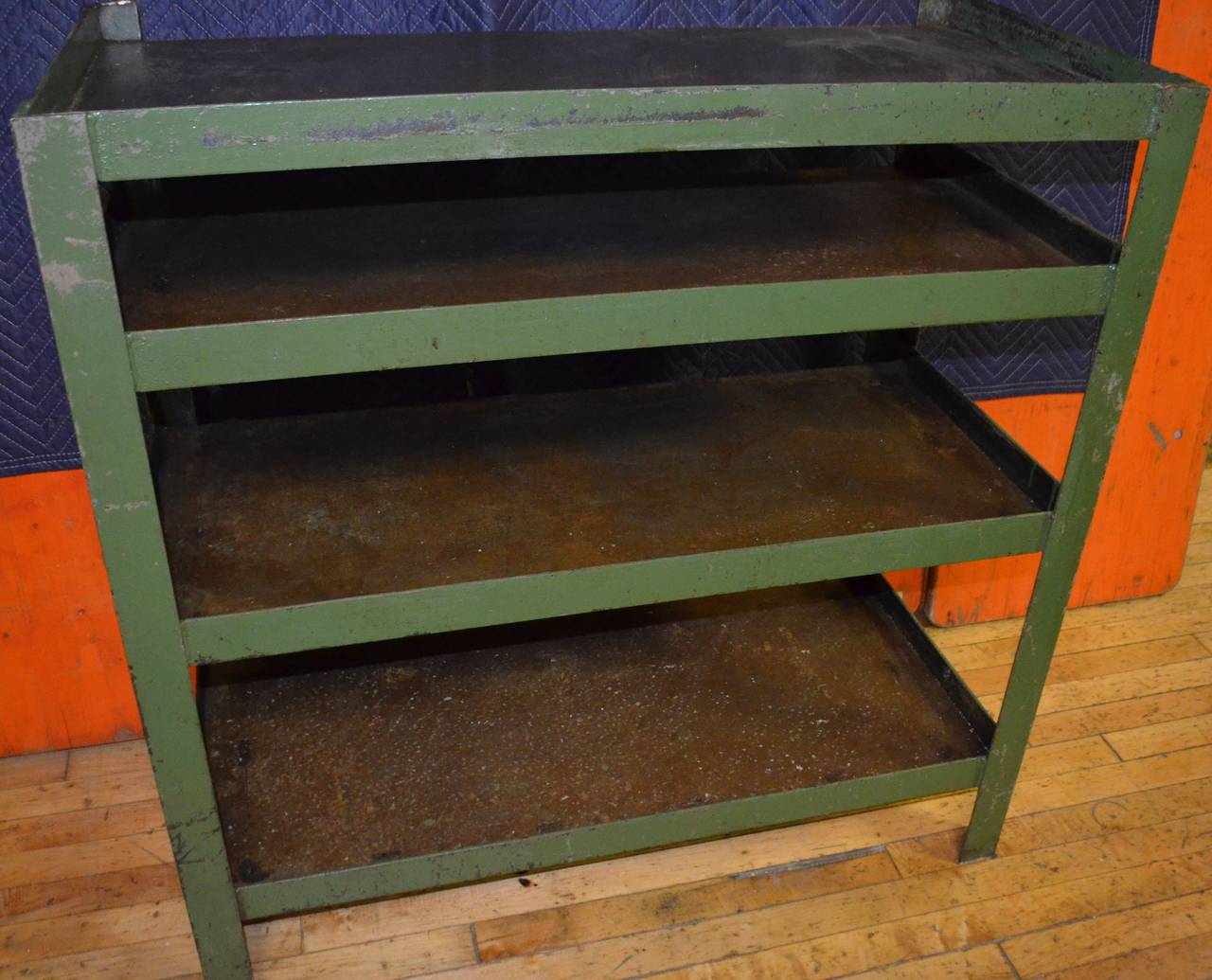 Paint Industrial Steel Cart with Four Shelves