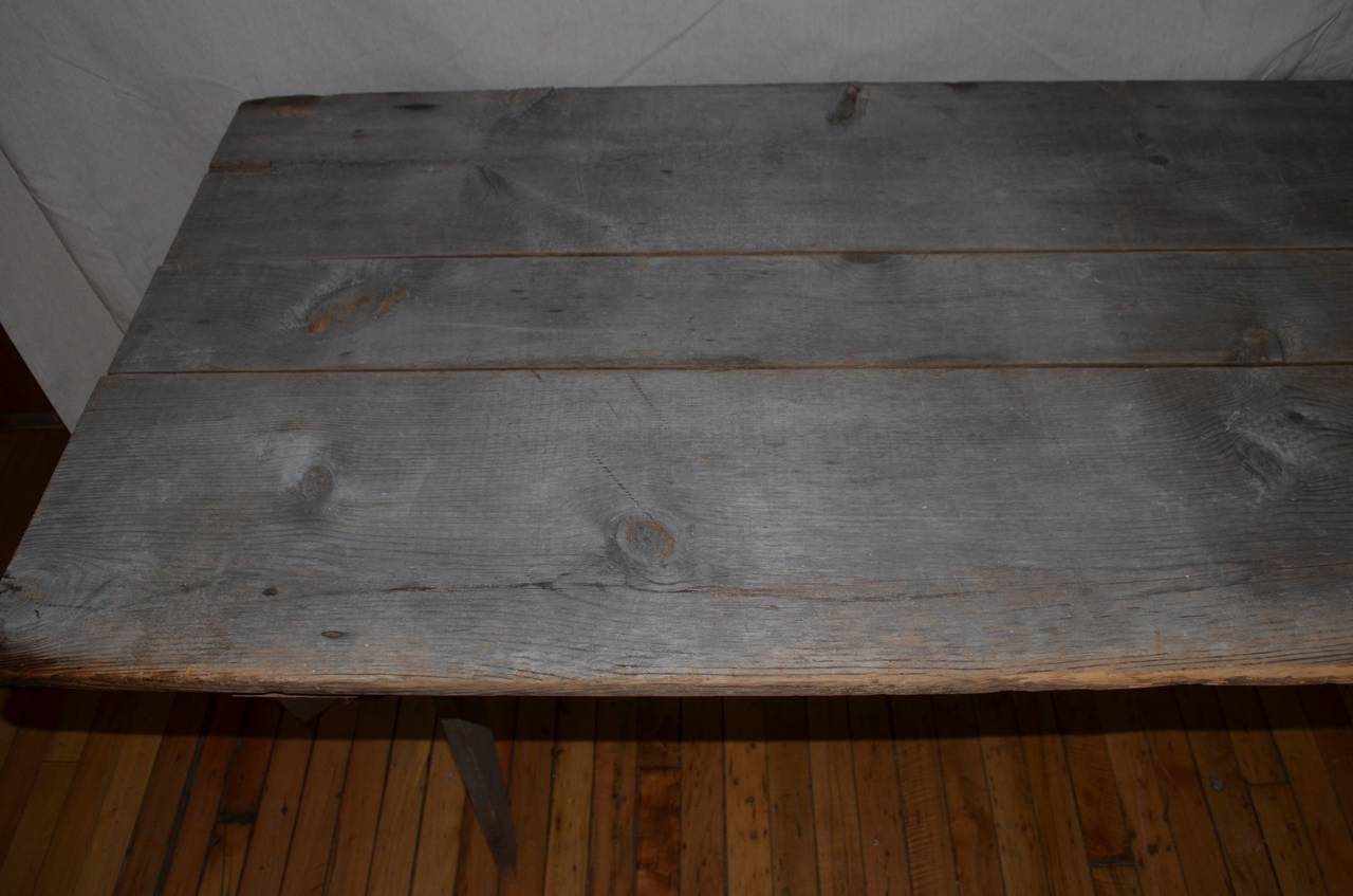 American Primtive Hand-Crafted Wooden Plank Folding Table