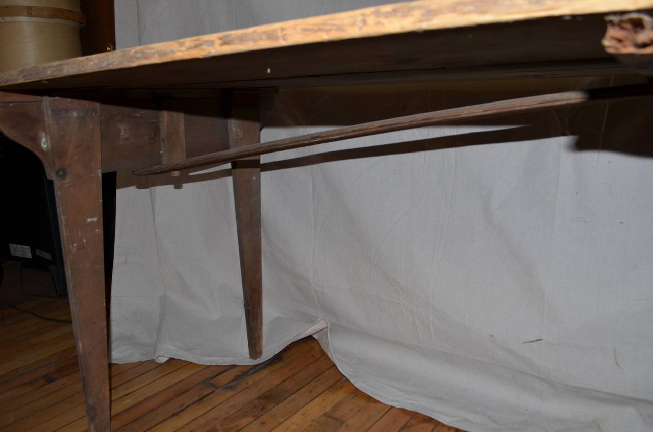 Mid-20th Century Primtive Hand-Crafted Wooden Plank Folding Table