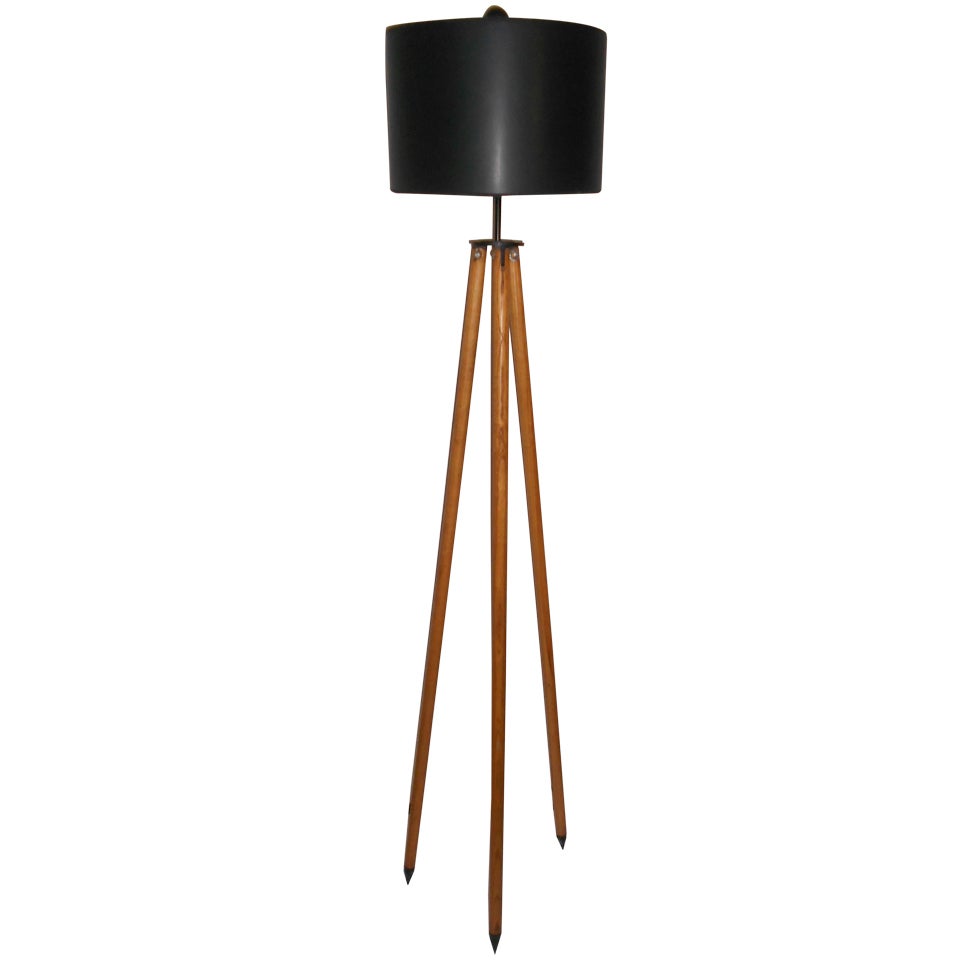 Surveyor's Tripod as Floor Lamp