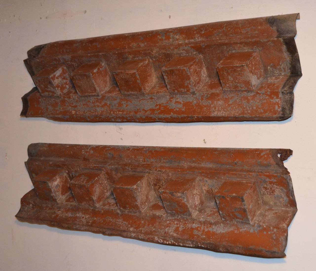American Pair of Ceiling Tin Molding Cornices