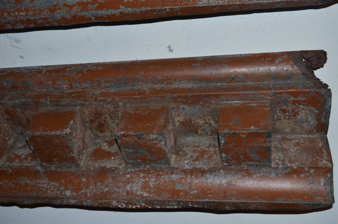 20th Century Pair of Ceiling Tin Molding Cornices
