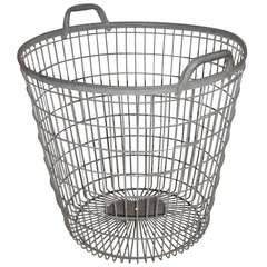 Vintage Galvanized Steel Basket, circa 1960s