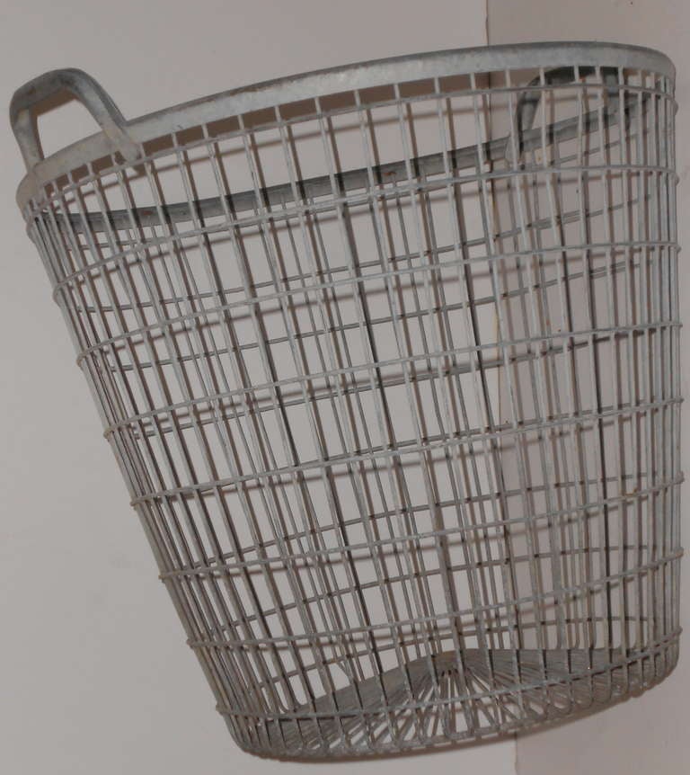 Galvanized Steel Basket, circa 1960s at 1stDibs