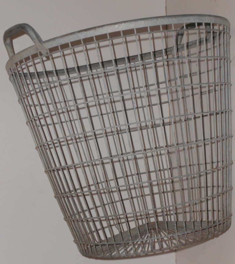 Unknown Galvanized Steel Basket, circa 1960s