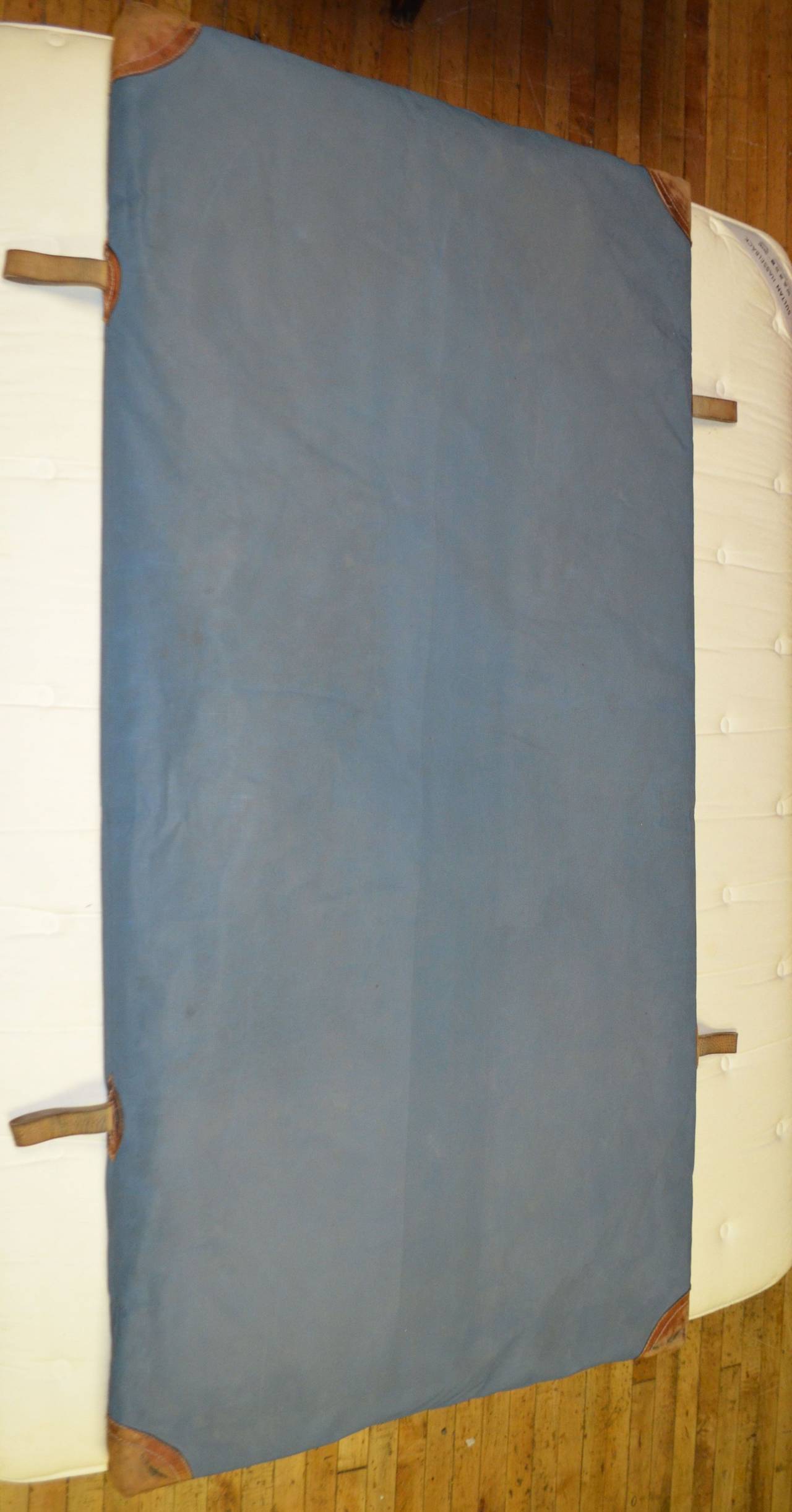 Midcentury German Gym Mat with Leather Corners and Handles at 1stdibs