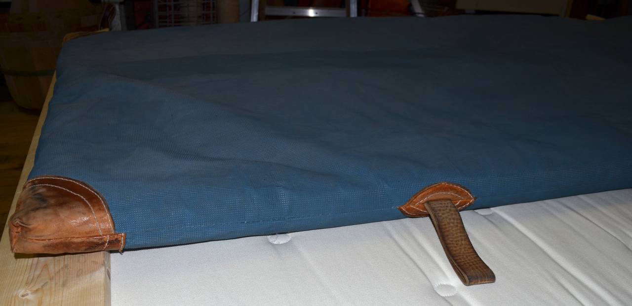 Midcentury German Gym Mat with Leather Corners and Handles at 1stdibs