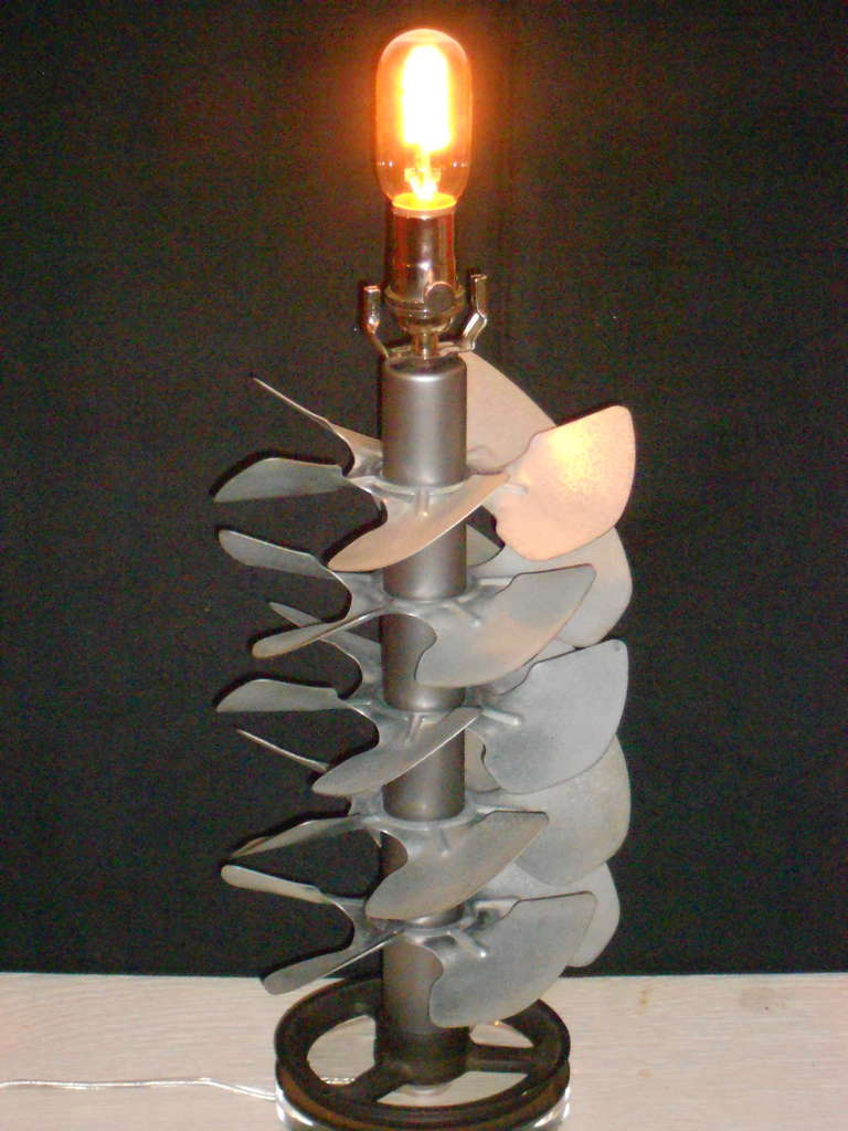 Schoolhouse Fan Blades as Table Lamp with acrylic base