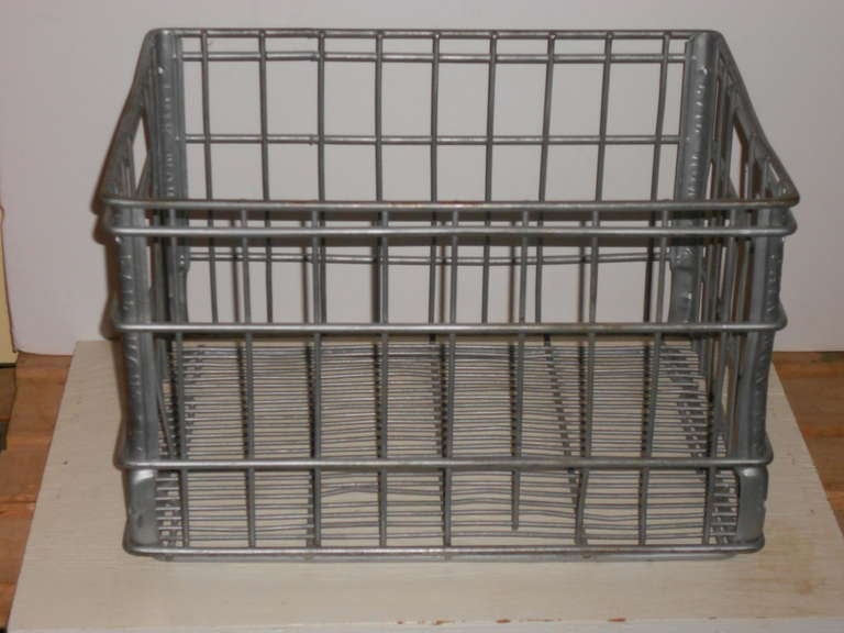 Galvanized Steel Milk Crates, circa 1940; quantity available