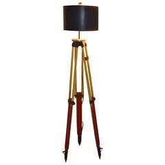 Vintage Floor Lamp made from a Surveyor's Tripod