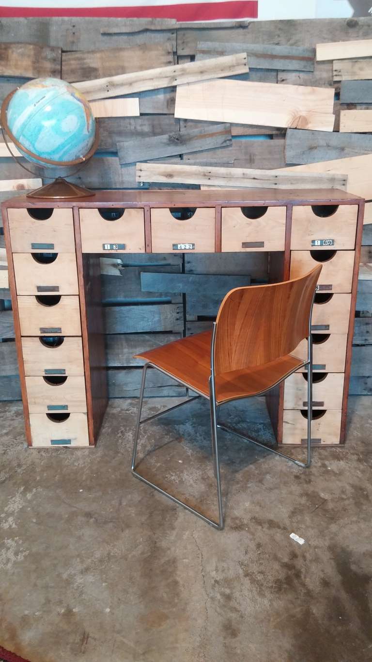Industrial, Wooden Storage Cabinet In Good Condition In Madison, WI