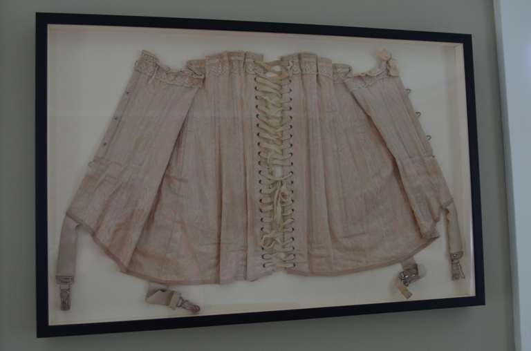 19th Century, Victorian-era Corset, Framed in Shadow Box In Excellent Condition In Madison, WI