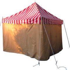 Canvas Tent, Awning Striped, Circus Design, circa 1940s