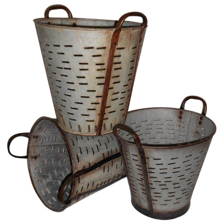 Trio of Vintage Turkish Olive Baskets at 1stdibs
