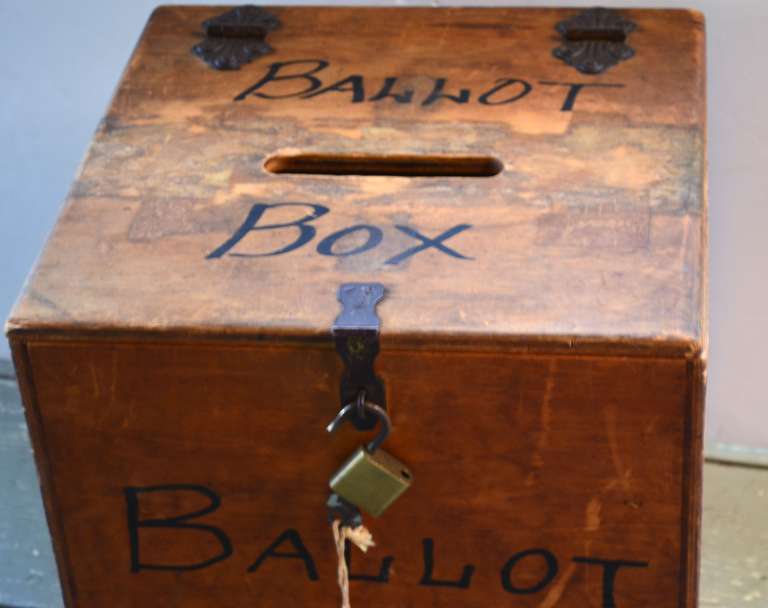 wooden ballot box