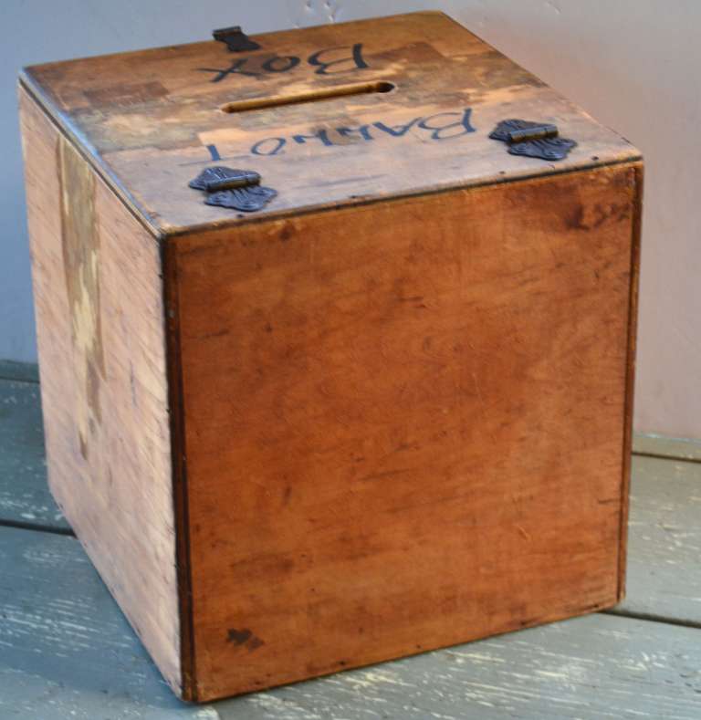 antique wooden ballot box