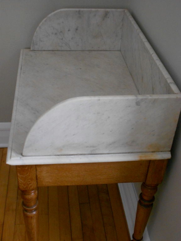 English Butternut Maple Washstand with Italian Marble Top 1