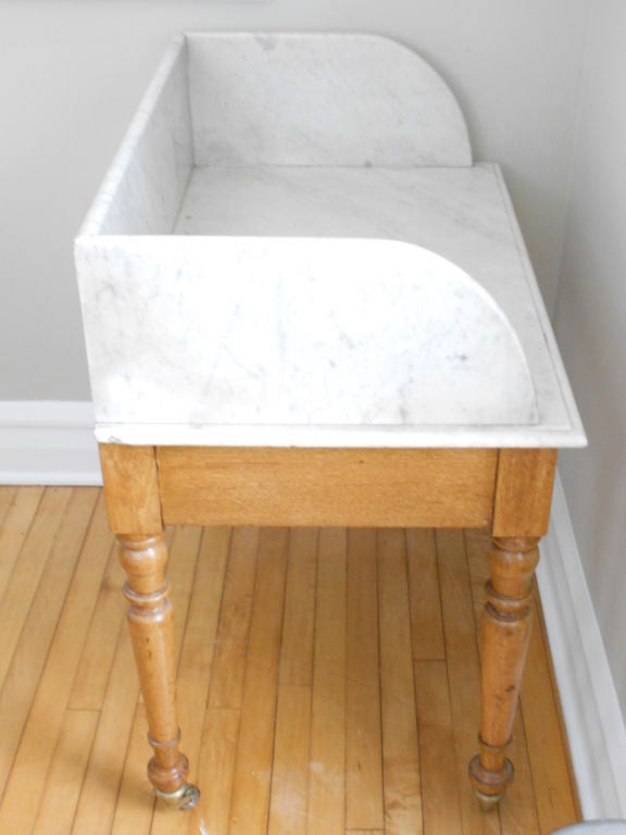 English Butternut Maple Washstand with Italian Marble Top 3
