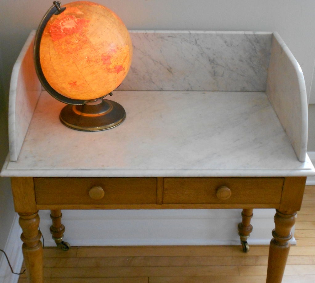 English Butternut Maple Washstand with Italian Marble Top 5